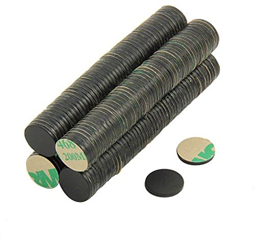 Adhesive N42 Black Epoxy Magnet for Arts, Crafts, Model Making, DIY, Hobbies, Office and Home - 10mm dia x 1mm - 0.58kg Pull - North - Pack of 100