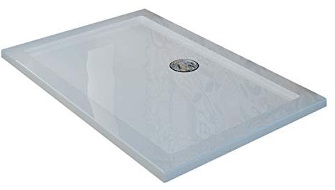 Piatto Doccia Slim 90x120x4 cm Rettangolare Acrilico Bordato Bianco Lucido MOD. Flower