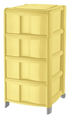 Tontarelli Cassettiera Bambù 4 Cassetti Alti Vaniglia