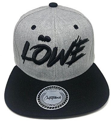 Outfitfabrik Snapback Cap Stickerei Löwe in grau, 3D Stick
