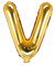 PartyDeco Folienballon Buchstabe V Gold-Geburtstag Hochzeit Jahrestag Folienballon Buchstabe V- Gold Größe ca. 35 cm Geburtstag Hochzeit Verlobung Silvesterparty Folienballon Hel Deko Geburtstag