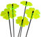 Sun Catcher Garden Decor 5 Leuchtende Sonnenfänger, 25cm große Blumen, Dekoration für Beet, Balkon und Terrasse oder als Gärtner Geschenk, Farbe:grün