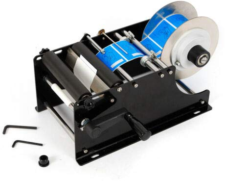 WUPYI2018 Etichettatrice manuale per bottiglie rotonde, etichettatrice per bottiglie regolabile MT-30 30 volte/min, per bottiglie rotonde su industrie alimentari, chimiche, cosmetiche, mediche