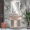 LE CHIC ARREDAMENTI mobile bagno con lavabo shabby chic in legno decapè, arredo bagno completo 65 cm