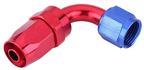 Kfz-Ölkühlung Gelenk, AN10 Ölkühleradapter, drehbar am Schlauchende der Kraftstoffleitung, blau und rot eloxiert(14.2mm 90°)