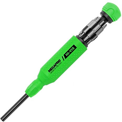 Megapro Hi Vis Original Multi Bit Screwdriver 15 in 1 High Visibility Green USA 151HVG