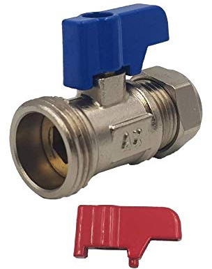 Aumix 15mm x ¾ inch Straight Washing Machine/Dishwasher Isolation Heavy Duty Valve Without Check Valve x1