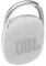 JBL Clip 4 Bluetooth Portable Speaker with Integrated Carabiner, Waterproof and Dustproof, White