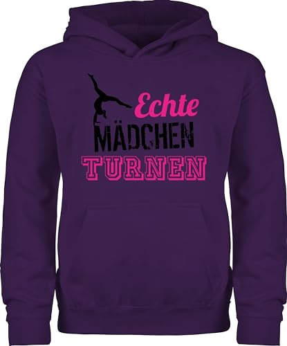 Shirtracer - Kinder Hoodie Jungen - Sport Kleidung - Echte Mädchen Spielen Volleyball schwarz/Fuchsia