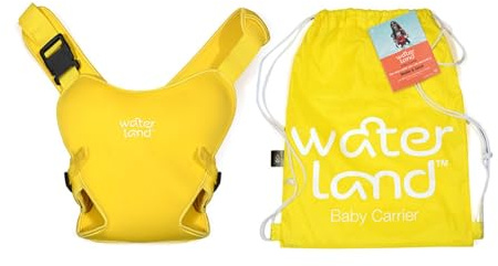 WaterLand Baby Carrier Innovative Carrier Seat for Water and Land Yellow - Waterproof Chest Strap for Toddlers with Adjustable Straps, Lightweight Carry Seat for Pool and Beach