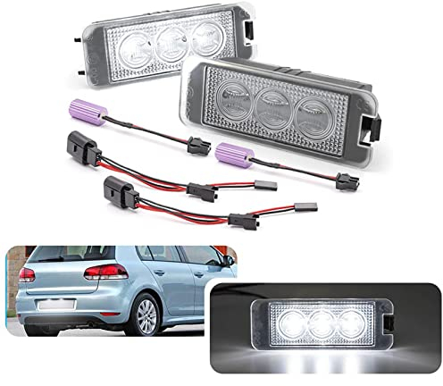 LED-Kennzeichenbeleuchtung für Volkswagen Golf IV MK4 MK5 MK6 MK7, für Pa/ssat 4D B6 4D B7 CC für Seat Ibiza Leon Altea Exeo, Weiß, 2 Stück