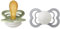 BIBS Supreme Schnuller 2er-Pack, BPA-frei, Symmetrischer Nippel. Naturkautschuk/Latex, Größe 2 (6-18 Monate), Sage/Cloud Night