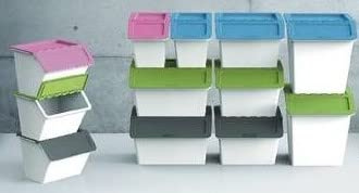 LivinBox 13L Stack & Nest Storage Bin (Blue, 13L) - 6 Pack