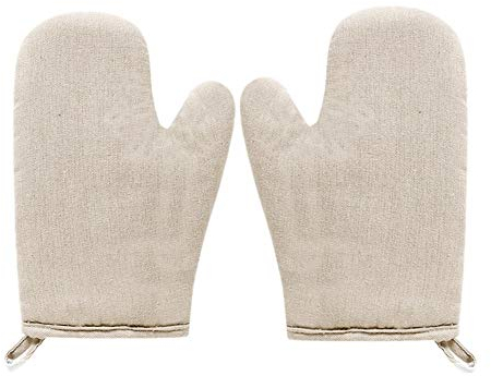 Jjoer Gants de Cuisine Résistant À la Chaleur - Four Gants Drôle Double Beige, Taille Unique