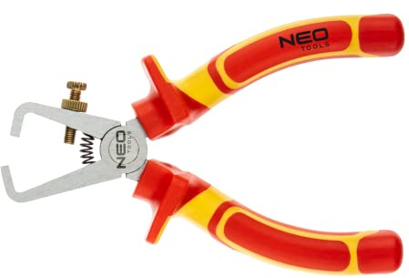 NEO Tools Wire Stripping Pliers 160 mm VDE Polished, Two-Component Handle, CRV Steel, TÜV Certificate