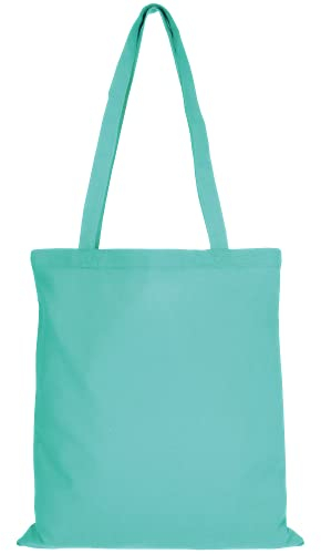 TEXXILLA Baumwolltasche - OEKO-TEX 100 zertifiziert | mit zwei langen Henkeln | 38x42cm | Jutebeutel | Einkaufstasche | unbedruckt, Farbe:mint