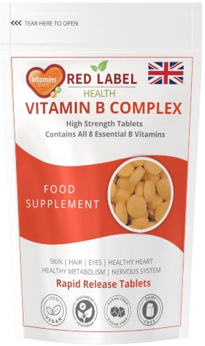 Red Label Health Vitamin B Complex 120 Tablets (4 Month Supply) | All essential B vitamins to support energy release, immune system & normal nervous system function. Vegan.
