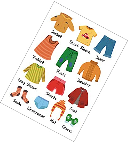 Gadpiparty 1 Set Abnehmbare Kommode, Kleidungsaufkleber, Kleidungssortierung, Wandaufkleber, Kleidungsklassifizierung, Logo-Aufkleber für Kinder, Zuhause, Schlafzimmer, Dekoration