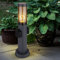 Gartenleuchte mit Steckdose anthrazit Aussenleuchte mit Steckdosenanschluss Garten Steckdosensäule mit Licht, Edelstahl Kunststoff rauch, 1x E27, DxH 7,6x45 cm