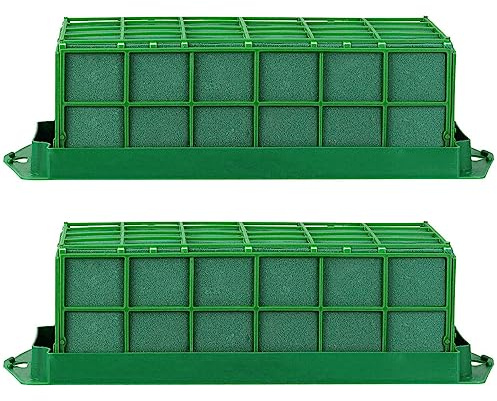 Foam in Cage, 2Pcs Grid Floral Foam Flower Holder with Floral Foam for Flowers Cage Bowl for Table Centerpiece Floral Arrangement (01)