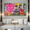 Graffiti Street Art Banksy Quadri Su Tela Grandi Dimensioni- Love Is All We Need Dipinti su Tela Poster Stampa Wall Art for Kids Room Decor 80x160cm Senza cornice