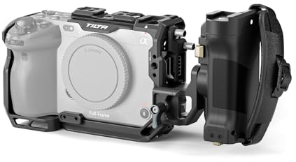 Tilta FX3 FX30 Cage, kompletter Kamerakäfig kompatibel mit Sony FX3/FX30 Lightweight Kit mit HDMI-Kabelklemme, linksseitigem, erweitertem Powergriff und USB-C Run/Stop Kabel - Schwarz TA-T16-B-B
