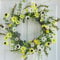 Hometrance Spring Wreath for Front Door with Yellow White Daisy Black-Eyed Susan Flowers, 20Inch Outdoor Summer Wreath, Farmhouse Indoor Decor, Rusti Floral Wreaths for Outside Home Wall Window Porch