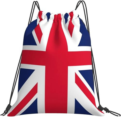 BEEOFICEPENG Rucksack mit Kordelzug, Union Jack Unisex String Bag Sport Gym Bag Casual Daypack Kordelzug Sackpack