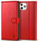 Kuafcase Compatible for iPhone 12 Pro Max Case with 4 Card Slots Magnetic Closure Kickstand Shockproof Protective Phone Case Compatible for iPhone 12 Pro Max - Red