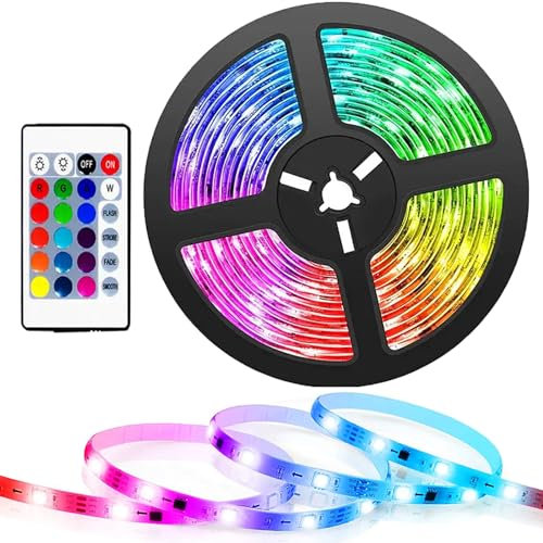 SAMTEK USB Powered LED Strip Lights, RGB LED Lights for TV 5050 RGB 5V Color Changing led Light with 24keys Remote Control, TV LEDs Backlight for Bedroom, Christmas Decorations [Energy Class A]