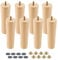 MAHIONG 8 Pcs 15cm Wooden Furniture Legs, 6 Inch Solid Wood Replacement Legs with Hardware and Felt Pads for Sofa, Table, Chair, Cabinet