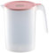 IEFIEL Kunststoff Wasserkrug 2L 2.5L Messbecher mit Skala Wasserkaraffe Plastik Krug für Milch Eistee Saft Getränke Rosa B 2.5L