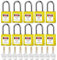 Lot de 10 cadenas de sécurité en nylon - Jaune, cylindre en alliage de zinc, avec clés identiques, 10 clés par lot, pour éviter les opérations accidentelles (BD-G02KA)