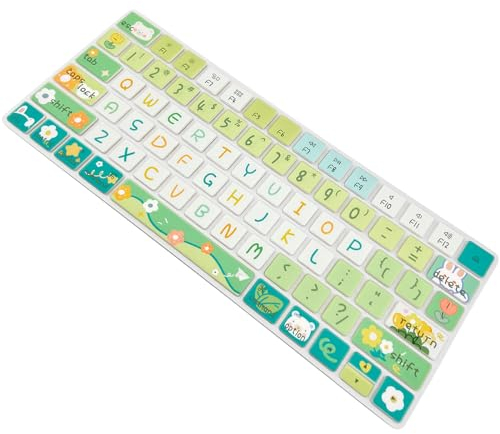 Cute Keyboard Cover Skin for Apple iMac Magic Keyboard 2nd Gen (Model: A1644) Without Numeric Keypad, Silicone Protective Skin, Cute Flowers