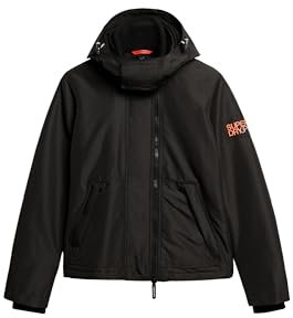 Superdry Damen Mountain Windjacke mit Kapuze Schwarz/Pastelline Korallrot 42