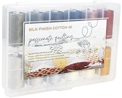 Mettler SILK-FINISH COTTON 40-12 Spulen a1000m - Baumwollgarn Quilt-Box Passion