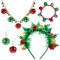 HOWAF Weihnachtskostüm Damen, Weihnachts Haarreif Weihnachten Haarreif Weihnachtskopfschmuck, Jingle Bell Weihnachts Halskette Armband Ohrringe Weihnachten Schmuck für Karneval Weihnachten Kostüm
