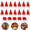 Huanmin 30 Stücke Mini Weihnachtsmütze, Weihnachtsmannmützen Weihnachtsdeko, Weihnachtsmann Mütze Besteckhalter, Weihnachtsmann Besteckbeutel, Weihnachtsdekoration für Geschirr, Weinflaschen