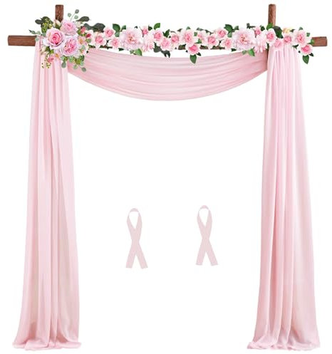 Tenda per matrimonio 75 x 600cm Tulle Tenda Arco Decorativa a Mano Libera Drappeggio Arco Nozze Per Decorazione Dell'arco Nozze, Festa, Fase Sfondo, Sparare Oggetti Scena (rosa)