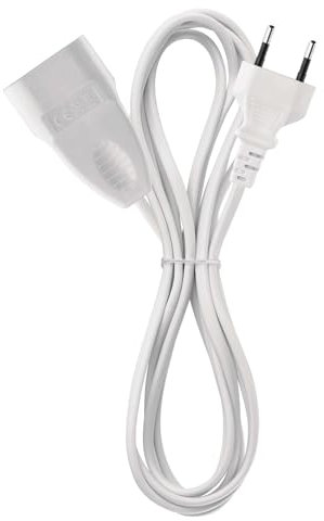 EMOS - IP20 Verlängerungskabel 5m - mit Euro-Stecker & Kupplung - 250 V, 2,5 A, 575 W - H03VVH2-F x 0,75 mm2 - erhöhter Berührungsschutz - für Innen - geeignet für Lampen, Fernseher, Adapter - weiß