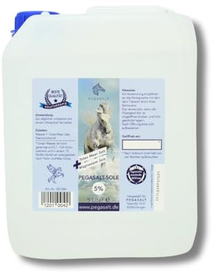 5% Totes Meer Sole 5 Liter • Pferde Inhalation Soletherapie • Regeneration der Atemwege für Pferde - Pegasalt