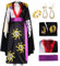 HSJZBQSM Boa Hancock Cosplay Costume Vestito Kimono Mantello Set con Parrucca Serpente Orecchini Anello Halloween Set Completo (Nero, 3XL)