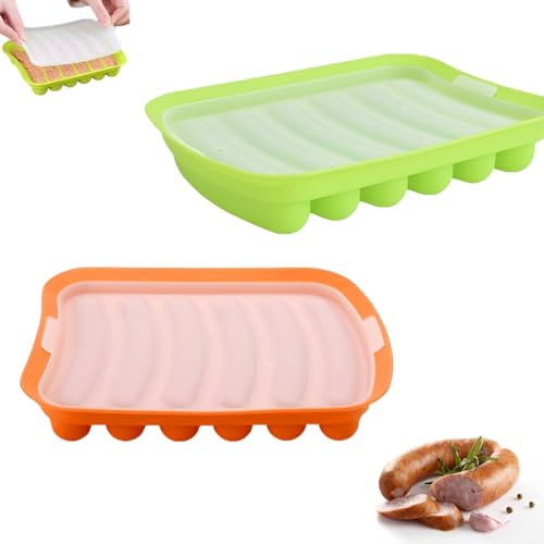 2pcs Stampo per Salsiccia, Stampi in Silicone per Salsiccia, Silicone Hot Dog Stampi, Stampo per Hot Dog, Stampo per Salsicce e Hot Dog, Prosciutto Fai da te Stampo, Salsicce Fatte in Casa Fai-da-te