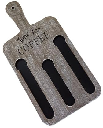 Wood Coffee Pods Storage Stand with Handle Rectangular Espresso Pods Wall Rack Wall Mounted Coffee Station Organiser