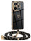 Mkej Cover per Xiaomi Redmi Note 14 4G con cordino, Placcatura Silicone Cuore amore Custodia con Cordino, con Regolabile Staccabile laccio Case per Xiaomi Redmi Note 14 4G, Oro nero