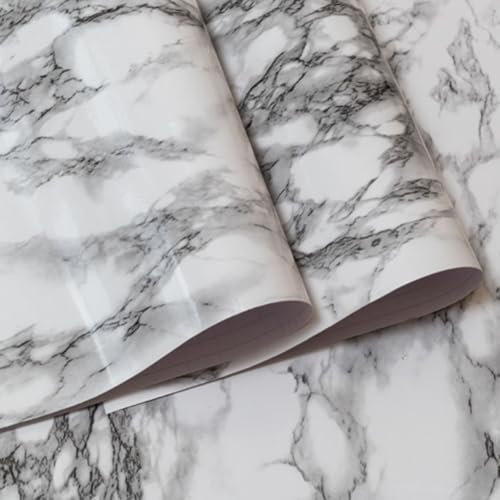 Floweringbeter for Stylish and Waterproof Marble Wallpaper for Kitchen Self, Oil Resistant (Landscape Stone)