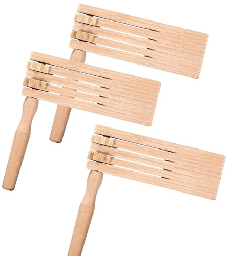 Namalu 3 Piezas Carraca de Madera Creador de Sonido Trinquete Doble Generador de Ruido Giratorio Sonajero Mexicano Artículos para Aficionados Eventos Deportivos Juegos de Fiesta Instrumentos Musicales