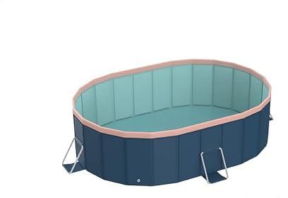 Montary Foldable Large Non-Inflatable Oval Swimming Pool for Kids & Adults - Hard Plastic Shell, Oversized Thickened Design, Portable Collapsible Backyard Pool-67x47.2x18.5