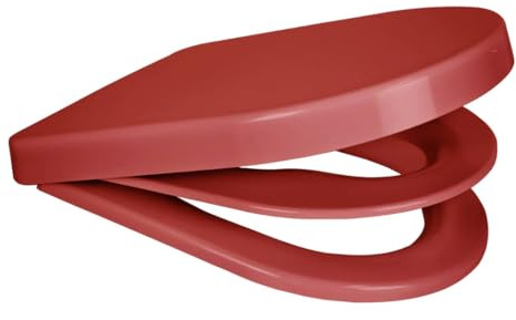 Euroshowers D Shape Multi Soft Close 2 in 1 Family Toilet Seat (Red)