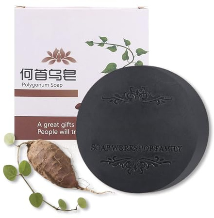 Polygonum Multiflorum Shampoo Soap, He Shou Wu Shampoo Seife, Schwarzes und Dickes Haar Polygonum Bar, Natürliche Polygonum Haarseife, Fördert das Haarwachstum und verhindert Haarausfall (1 Stück)